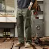 Pantalones casuales para hombre de marca moderna, estilo americano, primavera y otoño, corte recto holgado, nuevo modelo 2026, pierna ancha, talla grande, pantalones de trabajo grises para hombre