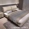 Cama de casal de tecido técnico em couro estilo creme cama de quarto cama macia cama estofada estrutura de cama de casamento cama de solteiro cama de madeira maciça cama de tecido cama cama