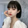 Moda Coreana Red de Internet Flequillo al Aire Estudiante Cabello Esponjoso Pelo Corto Reparación Facial Diario Peluca de Cabeza Bobo Casco