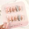 Adesivos de Unha Vestíveis, 10 Peças, Fototerapia Estéreo, Unhas Vestíveis Feitas à Mão, Manicure de Unhas com Corrente Borboleta Diamante Brilhante