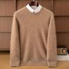 Suéter de Lana Cepillada Nuevo Otoño e Invierno para Hombre Cuello Redondo de Doble Hilo Engrosado Suéter Casual Juvenil Suéter de Cachemira Cepillada Tejido