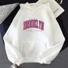 Moletom Brooklyn Fashion para Mulheres Todas as Estações Casual Diário Esportivo Manga Longa Pulôver Moletom Mulheres