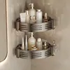 Estante de Esquina con Ventosa, Estante de Almacenamiento sin Taladro, Estante de Baño Triangular de Esquina Montado en la Pared, Estante de Almacenamiento Triangular sin Taladro