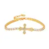 Conjunto de Pulseira Quente Transfronteiriça Zircônia Branca Tênis Pulseira de Puxar Fileiras Simples Diamante Fileiras Duplas Diamante Enfeites de Mão Atacado de Fábrica