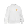 Camiseta Criativa com Estampa Laranja de Manga Longa para Homens, Casual Solta para Primavera e Outono, Tendência High Street, Gola Redonda