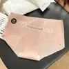 Pantaletas de seda helada para mujer con entrepierna de fibra antibacteriana 7A, sin costuras, de cintura media, estampadas con letras, transpirables, calzones tipo triángulo no apretados para niñas