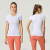 Body para Mujer Top Secado Rápido Ropa de Yoga Elástico Yoga Fitness Cuello Redondo Manga Corta Camiseta Transpirable Deporte Tendencia