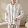 Nuevo Suéter Cardigan para Hombre Estilo Old Money Casual Manga Larga de Punto para Hombre Adolescente Holgado Abrigo para Hombre de Moda