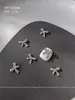 1000 Piezas de Decoraciones de Moños para Uñas de Aleación Mixta, Moños de Cinta Huecos, Pedrería Plateada para Uñas, Al por Mayor