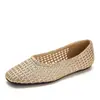 Zapatos planos de un paso, malla tejida, transpirables, suela suave, boca poco profunda, sin cordones, versátiles para ir al trabajo, casuales, zapatos para mujeres embarazadas 513-1