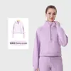 [En Stock] Sudadera Holgada Cuello Alto Ld para Mujer, Cárdigan Deportivo con Media Cremallera, Chaqueta Scuba con Forro Polar, Ropa de Yoga