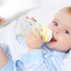 Biberón para recién nacidos de cuerpo recto de calibre estándar con asa, venta al por mayor, vaso de agua de silicona resistente a mordidas con bola de gravedad combinada.
