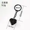 Llavero de metal con forma de corazón y diseño de plantas transfronterizo, espejo con acabado espejo para bricolaje, puede contener fotos, llavero de acero inoxidable
