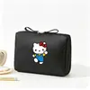 Bolsa de Maquiagem Cartoon Gato Kt Transfronteiriça para Mulheres, Bolsa de Mão Portátil, Bolsa de Armazenamento de Viagem, Bolsa de Armazenamento Digital para Batom Cosmético