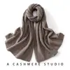 Cachecol de pescoço quente de malha oca 100% caxemira pura para outono e inverno, lenço xale grande versátil para mulheres, perfeito para presentear