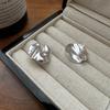 Aretes de plata esterlina 925 estilo coreano diseño nicho textura plisada estilo coreano moda estilo INS textura mate