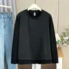 Camisa Básica de Manga Larga para Mujer Talla Grande Otoño e Invierno Nueva Versátil Falsa de Dos Piezas Forrada de Felpa Ropa Interior Cuello Redondo 100 kg 9197