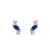 Pendientes de Plata de Ley S925 con Diseño Curvo Azul Zafiro Nuevo en Todo el Pendiente, Diseño Personalizado, Pendientes de Gama Alta, Transfronterizos Europeos y Americanos
