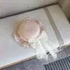 Nuevo Sombrero de Pescador de Verano con Cinta de Lazo y Encaje, Ala Ancha, Sombrero de Playa, Protector Solar, Sombrero de Pescador para Mujer