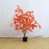 Planta Artificial Bordo Vermelho Japonês Planta em Vaso Decoração de Chão Folha de Bordo Árvore Falsa Vitrine Bonsai Artificial de Alta Qualidade Bordo Vermelho Artificial