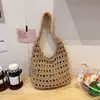 2026 Nuevo Bolso Tote Casual de Moda Estilo Coreano Inspirado en el Bosque, Tejido Hueco, Bolso de Punto Ligero de Hombro Único para Mujer