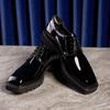 Zapatos Derby de cuero genuino con punta cuadrada para hombre, suela gruesa, informales, de negocios y charol, Gloff
