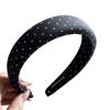 Diadema Elevada Negra y Blanca con Puntos de Ola para la Parte Superior del Cráneo, Diadema Ancha para el Cabello para Mujer, Nuevo Estilo, Pinzas para el Cabello para Lavarse la Cara, Accesorios para el Cabello