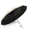 Guarda-chuva de 24 varetas personalizável com impressão de logotipo, totalmente automático dobrável, revestimento preto, para sol e chuva, presente corporativo, guarda-chuva promocional, atacado