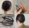 Pinza para el cabello grande de una línea que combina con todo para la parte posterior de la cabeza de mujer, rizador de cabello, simple color sólido, pinza giratoria de una línea