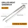 Pinzas para Alimentos de Acero Inoxidable de Grado Alimenticio Transfronterizas, Pinzas para Bistec de Barbacoa, Pinzas de Cocina para Buffet, Pinzas para Carne, Pinzas Palillos
