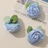 Estilo Japonés Frescas y Elegantes Rosas Rizadas de Tela DIY Hecho a Mano Pinza para el Cabello Simple Cordón para el Cabello Accesorios para Ropa