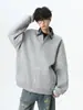 Sudadera cárdigan de dos piezas a cuadros tipo patchwork estilo americano para hombre, nueva marca de moda 2026, prenda exterior casual holgada versátil para hombre