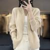 Outono e inverno novo gola alta lã zíper cardigan feminino lã malha solto moda all-match top jaqueta