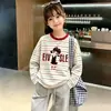 Camiseta a rayas elegante de manga larga para niñas, nueva moda de primavera y otoño, camiseta básica de cuello redondo estilo coreano para niños mayores