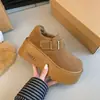 Sapatos Birkenstock para Mulheres 2025 Novo Outono e Inverno Versátil Retro Pelúcia Sola Grossa Aumentador de Altura Mocassins para Pessoas Baixas