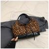 Bolso Tote con Cordones y Lazo Estilo Coreano para Mujer 024 Nuevo de Gran Capacidad Moderno con Estampado de Leopardo Bolso de Hombro Bolso General Elegante