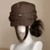 Estilo Coreano Ins Retro Fivela de Metal Chapéu de Cavaleiro Feminino Outono Versátil Afina o Rosto Rosto Quadrado e Redondo Chapéu Boina Fashion