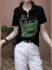 Camiseta Casual de Manga Corta de Algodón Puro con Media Cremallera para Mujer, Moda de Verano Versátil de Corte Ajustado, Top Rejuvenecedor
