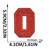 Suministro transfronterizo de parches bordados de letras y números en inglés color rojo brillante con adhesivo termofusible para decoración de ropa y sombreros