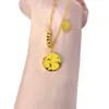 Collar Dorado Arena Que No Se Desvanece Fácilmente, Brillante Como Hielo Triturado, Atrae Riqueza y Buena Fortuna, Colgante Redondo, Cadena de Clavícula de Lujo Ligero de Alta Gama para Mujer