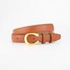 Cinturón Fino de Cuero para Mujer, Diseño Simple y Único, Cinturón Decorativo de Cuero Puro para Mujer, Adecuado para Trajes y Jeans