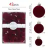 Bolas de Natal, Bolas de Natal Aveludadas, Bolas Decorativas de Natal, 42 Peças, Enfeites para Árvore de Natal, Decorações de Natal