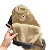Calça infantil de inverno, forrada com fleece e espessa, unissex, com um design fofo de cachorrinho, estilo casual, feita de algodão puro com forro de fleece, e de comprimento curto