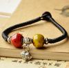 Joyería Cerámica Estilo Étnico Creativo, Pulsera con Colgante de Candado de Longevidad, Pulsera Cerámica Tejida a Mano, Estilo Antiguo de Puesto Callejero