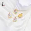Colgante de Flor de Esmalte Cloisonné Perla Estilo Chino Accesorios para Pulsera Collar DIY Colgante de Oro de 18K Venta al por Mayor