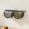 Cesta de Almacenamiento para Cebolleta, Jengibre y Ajo Montada en la Pared Sin Taladrar Estante de Cocina para Pared Cesta Pequeña Colgante para Jengibre y Ajo Artefacto