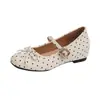 En Stock Estilo Francés Suave Verano 2026 Nuevos Aumentadores de Altura Boca Baja Elegantes de Correa Única Estilo Chino Lunares Zapatos Mary Jane Modernos