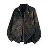 Cross2026 Outono Inverno Novo Jaqueta de Couro PU Gola Alta Retrô Americana Moda Jovem Casual Cardigan Peça de Roupa Externa