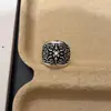 Anel Estrela de Seis Pontas Estilo Vintage Espesso Resistente Design de Nicho Estilo Escuro Versátil e Fashion para Mulheres