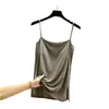 Nuevo camisole de estilo coreano de verano con copas en el pecho para mujer, corte ajustado, sexy, sin espalda, sin mangas
